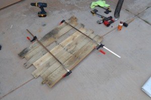 pallet wood photo press together