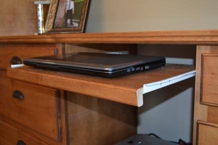 computer station desk after rollers