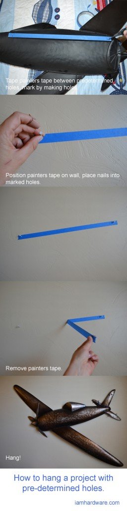 how to hang a project with pre-determined holes