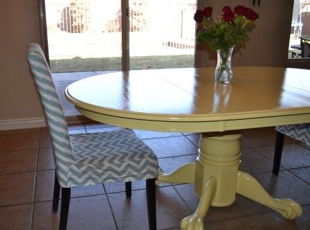 paint a kitchen table happy yellow
