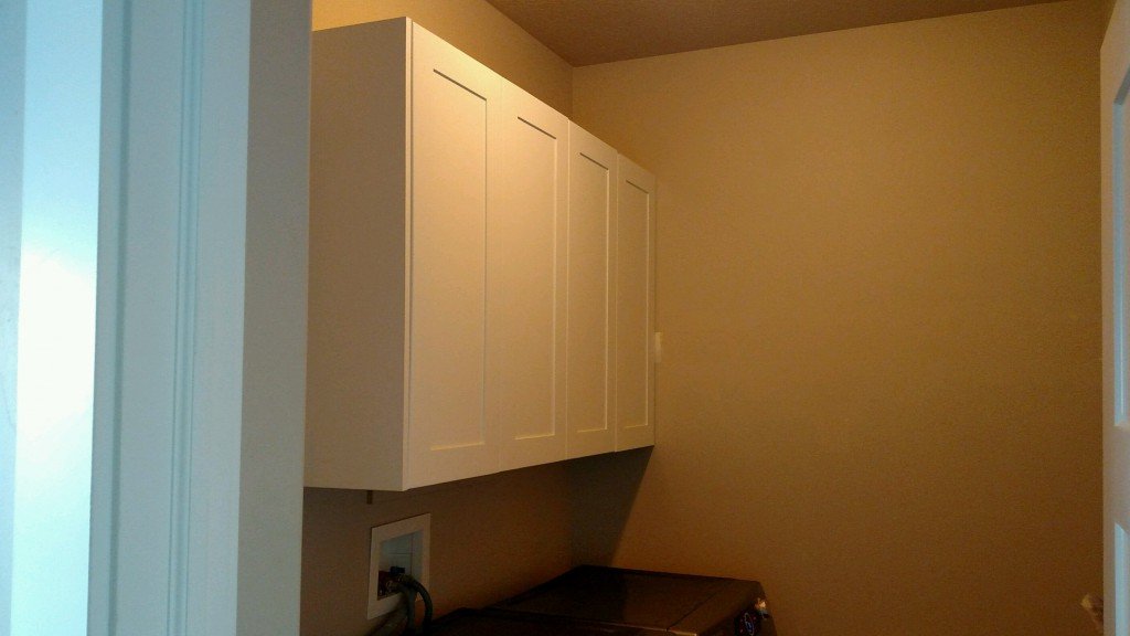 Laundry room renovation upper cabinets