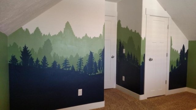 diy forest mural