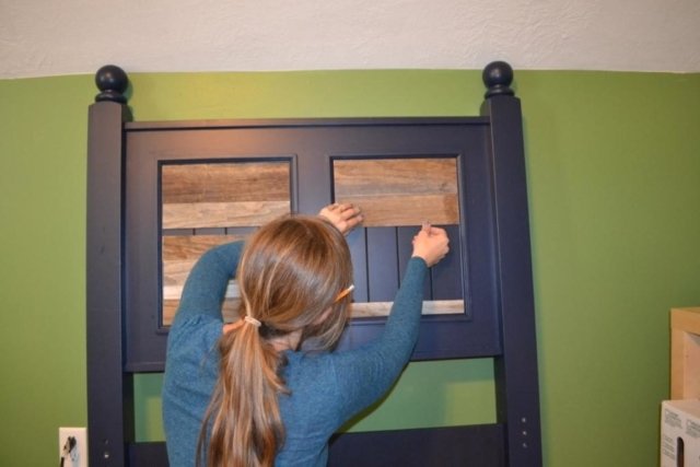 Barnwood Inlay Headboard reclaimed wood