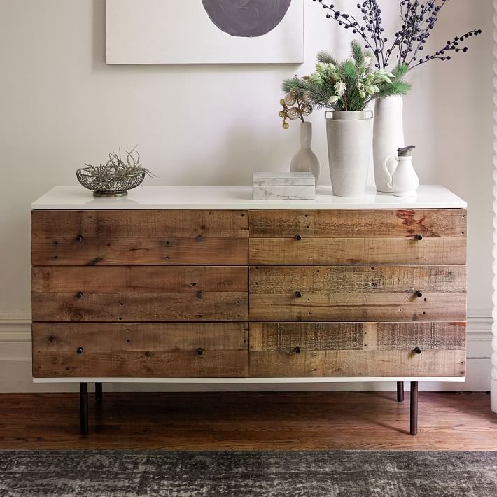 West Elm Dresser into Barn Wood Faced Dresser Ikea Hack