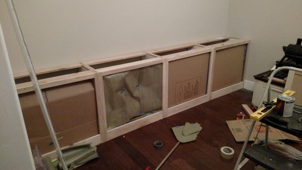 home library built in shelves assembly