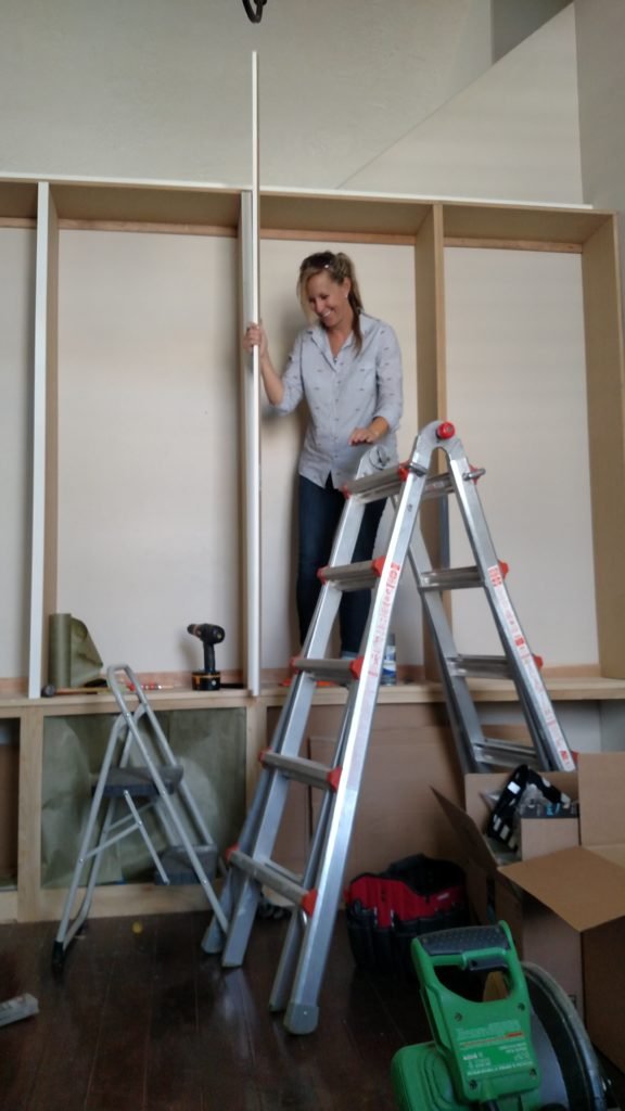 home library built in shelves assembly 3